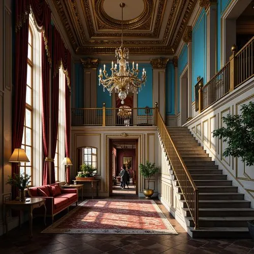 entrance hall,royal interior,hallway,ritzau,foyer,palladianism,corridor,lanesborough,kadriorg,gleneagles hotel,cliveden,grandeur,mikhailovsky,enfilade,hermitage,russborough,europe palace,nymphenburg,ornate room,corridors