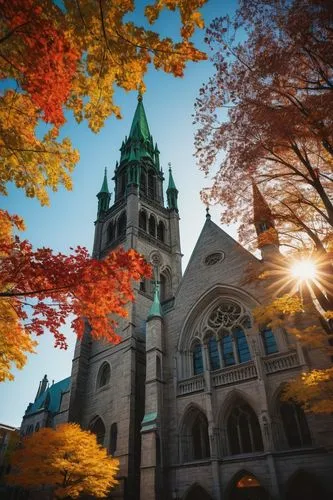 syracuse,yale university,josephinum,lehigh,marquette,collegiate basilica,mercyhurst,shattuck,archdiocese,montreal,cathedrals,notre dame,haunted cathedral,gasson,yale,gothic church,fall foliage,aachen cathedral,delbarton,ecclesiam,Art,Artistic Painting,Artistic Painting 09