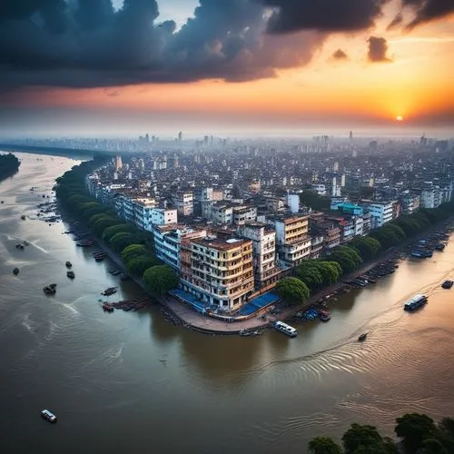 As the sun sets over the vast expanse of East Bengal, the mighty Hooghly River emerges from the shadows. The city once bustled with activity, but now it's covered in a thick blanket of water, and the 