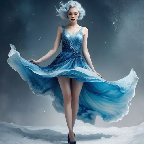 the snow queen,ice queen,ice princess,white rose snow queen,suit of the snow maiden,blue enchantress,Illustration,Realistic Fantasy,Realistic Fantasy 15