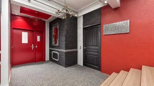 hallway space,red wall,mudroom,entryway,wainscoting,entryways,room door,creepy doorway,hallway,search interior solutions,shared apartment,contemporary decor,doorways,interior decoration,photography studio,appartement,guestroom,walk-in closet,metallic door,interior design,Interior Design,Floor plan,Interior Plan,None