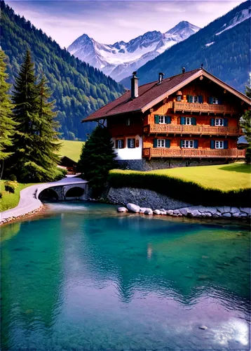 austria,tyrol,south tyrol,house in mountains,idyllic,klostertal,southeast switzerland,eastern switzerland,switzerland,house in the mountains,east tyrol,swiss alps,swiss house,ramsau,south-tirol,südtirol,landscape background,lütschinental,bernese oberland,alpine village,Art,Artistic Painting,Artistic Painting 33