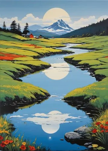 salt meadow landscape,river landscape,paisaje,hokkaido,japan landscape,skamania,landscape background,mountain landscape,fuji,meadow landscape,mountain scene,alpine landscape,chiyonofuji,nature landscape,inslee,miyazaki,mountain lake,estacada,mountain river,high landscape,Art,Artistic Painting,Artistic Painting 23