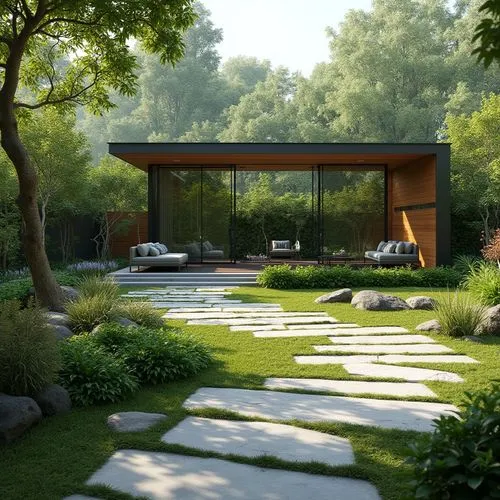 amazing garden vaporvawe style, hyperrealistic HD photo


,a small garden with stepping stone floors next to a tree,landscape design sydney,landscaped,zen garden,japanese zen garden,landscape designer