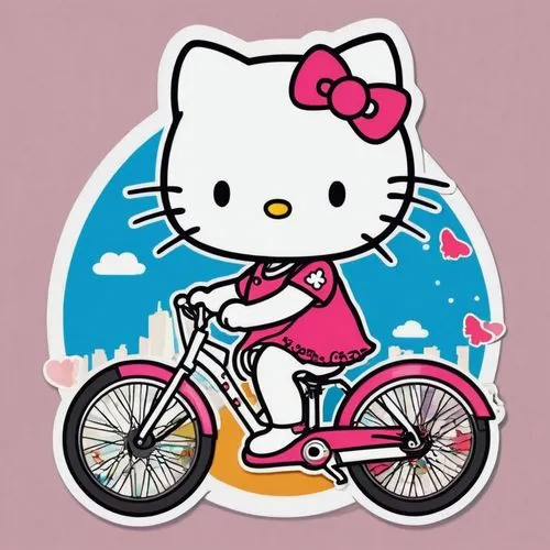 hello kitty,bike,bicycle,cycling,bicycling,biking,my clipart,bicicleta,clipart sticker,bike rider,woman bicycle,sanrio,bicyclist,bicycle riding,tricycles,citycat,bikey,bicycle ride,fuwa,super bike,Unique,Design,Sticker