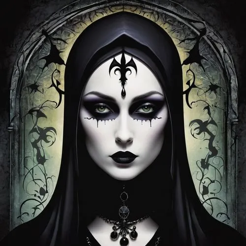 gothic portrait,gothic woman,gothic fashion,gothic style,gothic,goth woman,dark gothic mood,priestess,seven sorrows,goth,goth like,vampira,sorceress,widow,dark angel,goth subculture,dark art,the nun,widow spider,gothic dress,Art,Artistic Painting,Artistic Painting 33