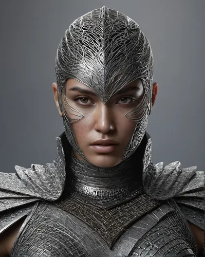 Amazon warrior, great warior, human face,female warrior,head woman,warrior woman,violet head elf,silver,pewter,sculpt,silvery,vax figure,silversmith,silver lacquer,fantasy portrait,fantasy woman,dark 