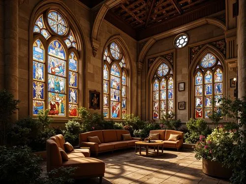 conservatory,stained glass windows,orangery,cloisters,gaylord palms hotel,hotel lobby,lobby,biltmore,altgeld,philbrook,orangerie,banff springs hotel,atriums,tyntesfield,dandelion hall,cloister,ornate room,art gallery,narthex,sunroom