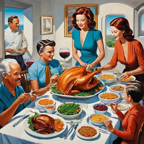 Thanksgiving Family Dinner Painting | www.topsimages.com,happy thanksgiving,thanksgiving dinner,thanksgiving,thanksgiving background,christmas dinner,thanks giving,thanksgiving table,holiday food,save