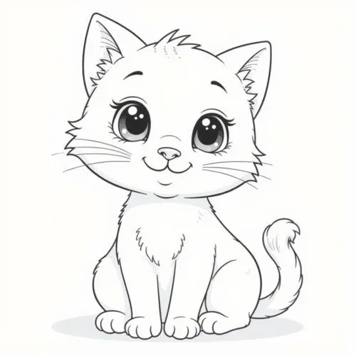 cartoon cat,cat line art,drawing cat,danya,cat vector,little cat,Conceptual Art,Daily,Daily 15