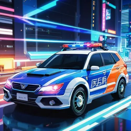 A futuristic vehicle police 
,a colorfully - painted police car parked on the road,police cruiser,police car,patrol cars,police cars,patrol car,popo,sheriff car,mpd,squad car,apb,zrp,police,emergency 