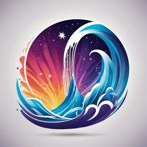 mermaid vectors,life stage icon,colorful spiral,growth icon,colorful foil background,aquarius,Unique,Design,Logo Design