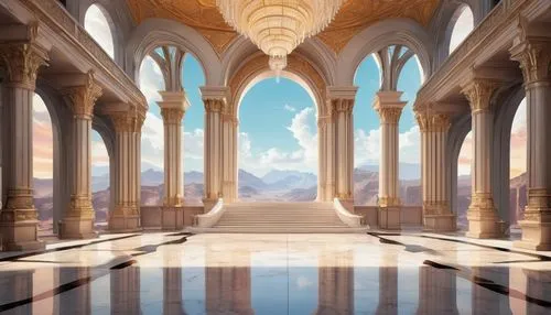 theed,tirith,seregil,gondolin,marble palace,hall of the fallen,citadels,pillars,fantasy landscape,background design,kingdoms,rivendell,3d fantasy,labyrinthian,alfheim,thingol,atlantis,celsus library,archly,backgrounds,Illustration,Vector,Vector 07