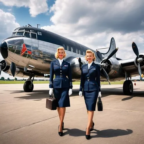 douglas dc-4,douglas dc-3,lockheed model 10 electra,douglas dc-6,douglas c-47 skytrain,1940 women,boeing 307 stratoliner,douglas c-54 skymaster,douglas dc-2,stewardess,ju 52,curtiss c-46 commando,retro pin up girls,fokker f28 fellowship,douglas dc-7,retro women,vintage man and woman,boeing 314,lockheed hudson,flight attendant,Photography,General,Fantasy