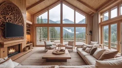 chalet,the cabin in the mountains,luxury home interior,coziness,alpine style,log home,house in the mountains,log cabin,snow house,coziest,fire place,beautiful home,living room,family room,cozier,house in mountains,warm and cozy,luxury property,livingroom,crib,Photography,General,Realistic