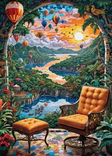 floral chair,tapestry,garden of eden,colomba di pasqua,a curtain,el salvador dali,theater curtain,sofa set,chaise lounge,therapy room,children's room,armchair,home landscape,cabana,dream world,sitting room,rococo,curtain,tropical bloom,secret garden of venus,Illustration,Black and White,Black and White 03