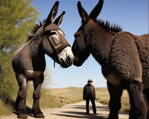 man and horses,brown horse,two-horses,half donkey,horse trainer,donkeys,dromedaries,electric donkey,donkey,mule,donkey of the cotentin,equines,weehl horse,horse grooming,horse herder,mules,horse supplies,two-humped camel,working animal,shadow camel,Conceptual Art,Oil color,Oil Color 19