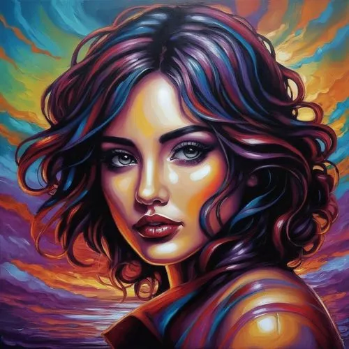 Painting Abstract nude Body Art Oil Painting,welin,adnate,art painting,oil painting on canvas,pintura,seni,young woman,colorful background,oil painting,fantasy art,boho art,bohemian art,girl portrait,