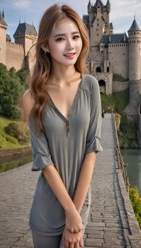 landscape background,azerbaijan azn,3d background,castles,green screen,chinese background,girl in a historic way,asian woman,portrait background,iulia hasdeu castle,creative background,photographic background,fairy tale castle,asian girl,great wall wingle,castleguard,gold castle,castel,phuquy,3d fantasy,Female,East Asians,Wavy,Youth adult,M,Happy,Yoga Attire,Outdoor,Castle