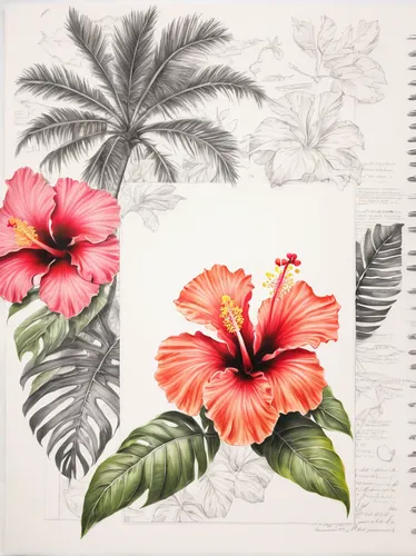 hibiscus and leaves,hawaiian hibiscus,hibiscus flowers,tropical flowers,hibiscus and wood scrapbook papers,hibiscus rosa-sinensis,hibiscus rosasinensis,botanical print,hibiscus,hibiscus rosa sinensis,exotic plants,hibiscus flower,hibiscus-double,tropical floral background,flower illustration,tropical bloom,illustration of the flowers,flowers png,vintage botanical,botanical,Illustration,Black and White,Black and White 35