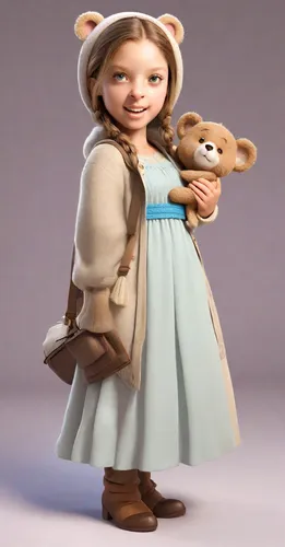 masha da serie de desenho animado masha e o urso,princess leia,disney character,3d teddy,cinnamon girl,3d model,wicket,cute cartoon character,cgi,agnes,elsa,girl with gun,winterblueher,princess anna,3