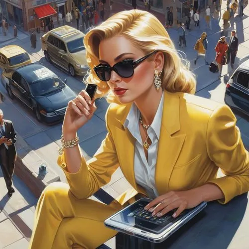 spy visual,trafficante,secretaria,retro women,businesswoman,50's style,business woman,spy,whitmore,retro woman,woman holding a smartphone,vintage illustration,secretarial,telephone operator,sprint woman,saleslady,donsky,blonde woman reading a newspaper,saleswoman,businesswomen,Conceptual Art,Fantasy,Fantasy 20