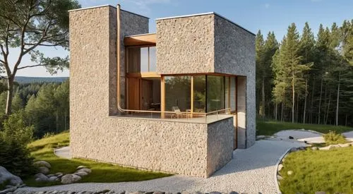cubic house,kundig,cube house,modern architecture,stone house,timber house,modern house,dunes house,cantilevered,house in mountains,zumthor,frame house,passivhaus,andesite,concrete blocks,natural stone,oticon,bohlin,3d rendering,corten steel,Photography,General,Realistic