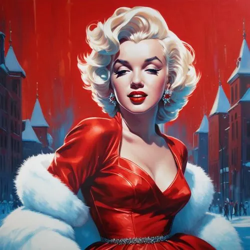 pin up christmas girl,christmas pin up girl,marylyn monroe - female,marilyn monroe,retro christmas lady,the snow queen,Conceptual Art,Fantasy,Fantasy 19