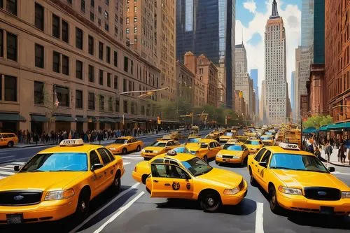 new york taxi,taxicabs,yellow taxi,taxis,cabs,cabbies,taxicab,taxi cab,taxi,taxi stand,minicabs,newyork,new york streets,new york,yellow car,cabbie,city scape,minicab,manhattan,cityscapes,Conceptual Art,Oil color,Oil Color 09