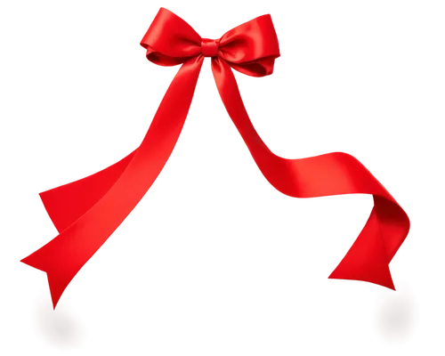 Realistic, ribbon, bow, delicate, intricate, satin texture, soft folds, gentle curves, bright red color, subtle shading, detailed wrinkles, 3/4 composition, shallow depth of field, warm lighting, cine