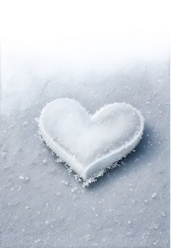 Heart-shaped snow, delicate icy edges, powdery snowy background, soft focus, romantic atmosphere, winter scenery, gentle snowfall, warm lighting, cinematic composition, shallow depth of field, pastel 