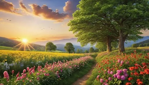 meadow landscape,nature background,landscape background,nature wallpaper,background view nature,splendor of flowers,flower field,nature landscape,beautiful landscape,flower meadow,spring background,springtime background,spring morning,field of flowers,spring nature,landscape nature,flower background,flowering meadow,landscapes beautiful,blooming field,Photography,General,Realistic