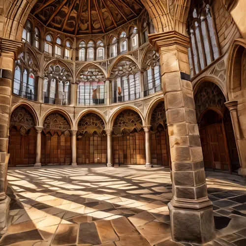 medieval architecture,abbaye de belloc,stalls,highclere castle,maulbronn monastery,michel brittany monastery,cloister,oxford,gothic architecture,empty interior,portcullis,stained glass windows,sanctua