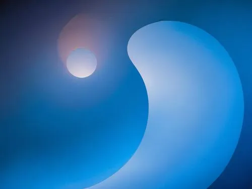 Moebius influence,some kind of fluid blue substance with two circular shapes,blue lamp,blue light,blue spheres,turrell,wall light,plasma lamp