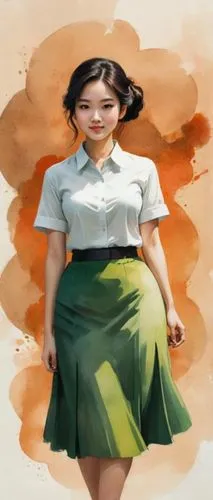 school skirt,girl in a long,asian woman,rosa ' amber cover,siu mei,vietnamese woman,xiangwei,girl walking away,su yan,pyongyang,khokhloma painting,xiaochi,girl drawing,world digital painting,pencil skirt,girl in a historic way,girl with speech bubble,pi mai,nước chấm,bia hơi