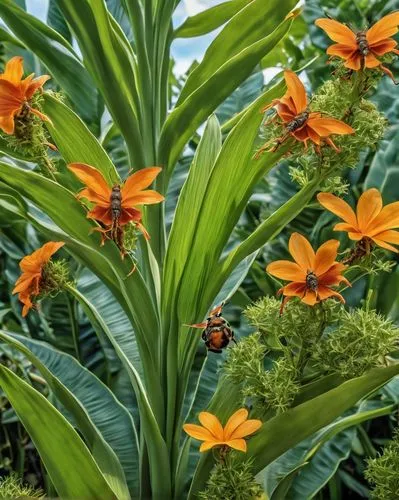 orange flowers,orange red flowers,red orange flowers,orange petals,orange butterfly,orange flower,mariposas,orange lily,trumpet flowers,palm lilies,pineapple lilies,strelitzia orchids,bombacaceae,tropical flowers,naples botanical garden,ixora,pollinators,asclepias,floristics,orange jasmines,Photography,General,Realistic