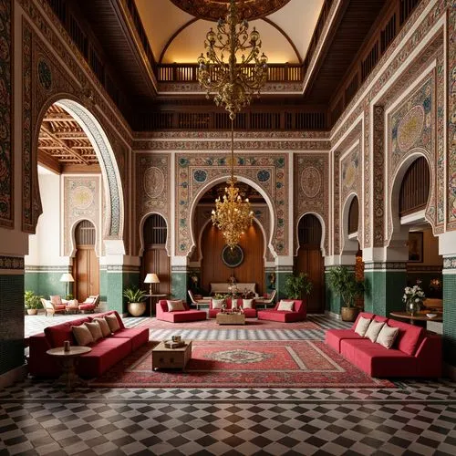 royal interior,amanresorts,moroccan pattern,ornate room,emirates palace hotel,mahdavi,shekhawati,dragon palace hotel,morocco,marrakesh,alcazar of seville,lobby,persian architecture,hotel hall,interior decor,haveli,king abdullah i mosque,qasr al watan,crown palace,riad