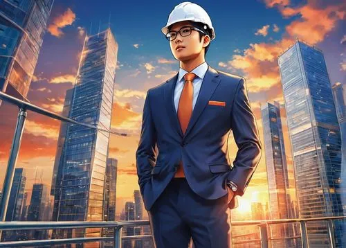 salaryman,constructorul,engineer,ralcorp,tadashi,ceo,builder,hirotaka,iida,fukumoto,salarymen,constructor,hardhat,businessman,industrialist,keima,supertall,skyscraping,baycorp,megacorporation,Illustration,Japanese style,Japanese Style 04