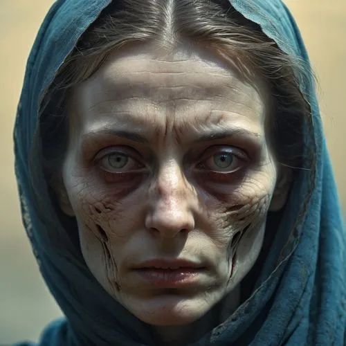 a sickly woman in the style of Zidzislaw Beksinski, very close to face, hyper detailed,taghmaoui,khatoon,catelyn,sokurov,haseena,tugrul,mosfilm,lazzaro,shireen,mihrimah,zubaida,ertugrul,ghazala,farhad