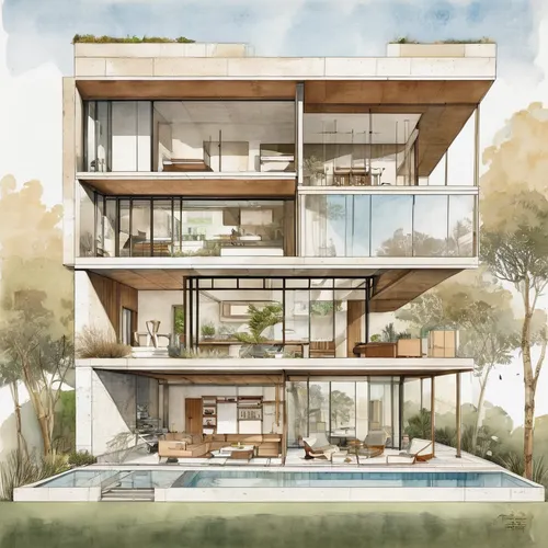 create Architecture 30 square meter designed by Studio Mumbai Architects,modern house,modern architecture,house drawing,contemporary,dunes house,condominium,architect plan,glass facade,cubic house,sma