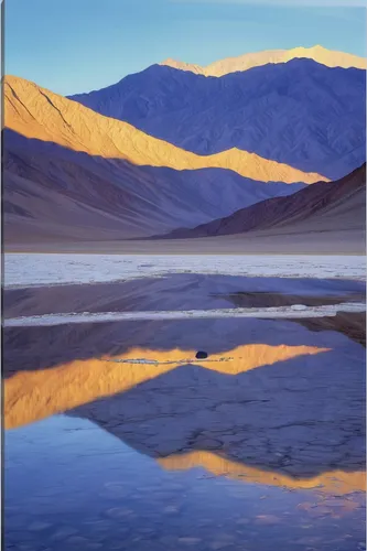 Panamint Range Reflected In Standing Water At Badwater, Death Valley National Park, California by Tim Fitzharris 1-piece Canvas Art Print,badwater basin,the atacama desert,atacama desert,atacama,badwa