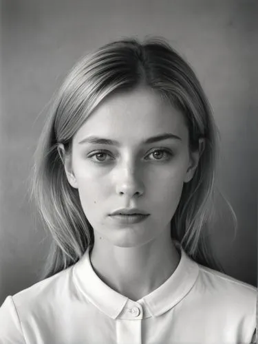 Grieving woman,a black and white po of a girl in shirt,florrie,risberg,grimes,olsen,portrait of a girl,helnwein,Photography,Black and white photography,Black and White Photography 13