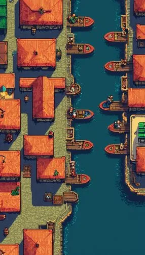 boats,fishing village,avernum,harbor,township,docks,Unique,Pixel,Pixel 04