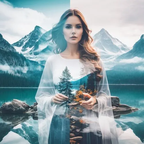 fantasy picture,the spirit of the mountains,mystical portrait of a girl,photo manipulation,shannara,mountain spirit,photomanipulation,celtic woman,delain,melian,galadriel,enchantments,mediumship,elenore,kahlan,mystical,lorien,cailleach,etain,elven,Photography,Artistic Photography,Artistic Photography 07