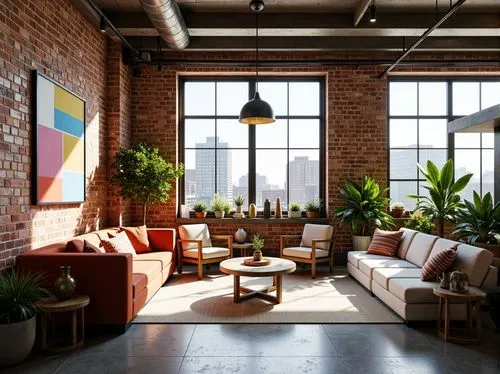 loft,lofts,apartment lounge,modern decor,living room,interior design,contemporary decor,hoboken condos for sale,homes for sale in hoboken nj,livingroom,interior decor,penthouses,red brick,shared apartment,redbrick,an apartment,apartment,daylighting,sitting room,house plants