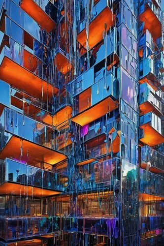 hypermodern,mvrdv,apartment block,apartment blocks,cybercity,glass blocks,glass facade,glass facades,multistorey,tetris,cyberscene,computer art,glass building,urban towers,colorful city,fractal lights,interlace,microdistrict,scampia,shipping containers,Conceptual Art,Graffiti Art,Graffiti Art 08