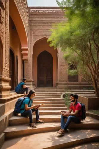 university al-azhar,lahore fort,qutub,zayandeh,after the ud-daula-the mausoleum,iilm,madrassah,chhatra,persian architecture,auc,madrassa,ibn tulun,madrasa,yazd,madrassas,iim,diwan,medinah,aitchison,children studying,Art,Classical Oil Painting,Classical Oil Painting 22