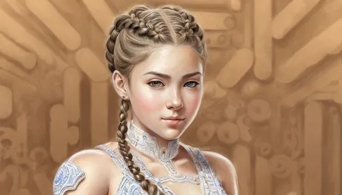 A beautiful young female, goddess braided hairstyle, nice outfit，by Albert Goodwin, drawing pencil,braid,braids,french braid,braiding,celtic queen,miss circassian,braided,victorian lady,jessamine,girl