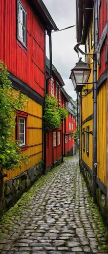 half-timbered houses,wooden houses,bergen,trondheim,scandinavia,row of houses,blocks of houses,half-timbered,half-timbered wall,townhouses,norway,the cobbled streets,icelandic houses,half-timbered house,hanging houses,half timbered,norway nok,old houses,medieval street,scandinavian style,Illustration,Realistic Fantasy,Realistic Fantasy 06