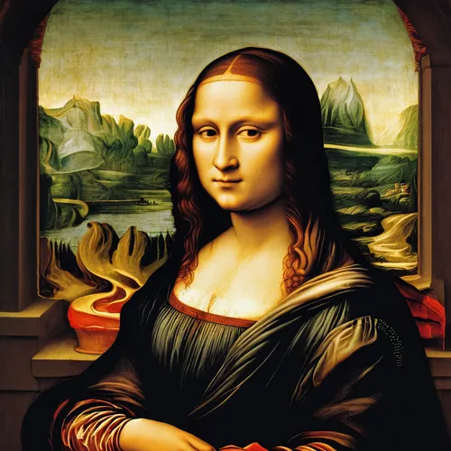 mona lisa,the mona lisa,leonardo da vinci,vinci,portrait of christi,portrait of a woman,italian painter,woman sitting,painting technique,meticulous painting,lacerta,woman's face,leonardo,art painting,florentine,artist portrait,portrait of a girl,woman holding pie,louvre,renaissance,Art,Classical Oil Painting,Classical Oil Painting 03